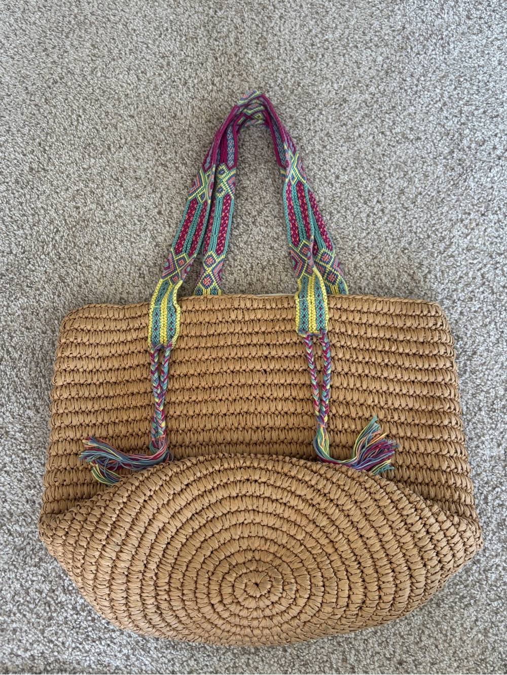 Fallon and Royce “GEMMA BAHAMA MULTI” Straw Tote Beach Bag